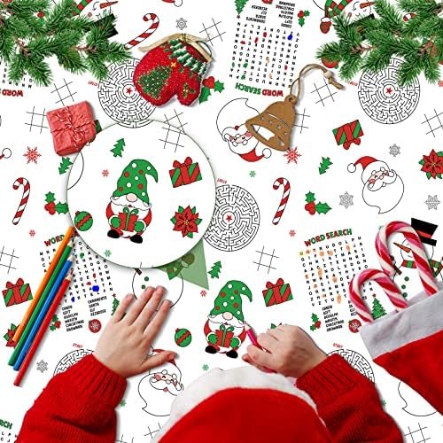 FunnyPars Christmas Activity Tablecloth 54x108 Inch