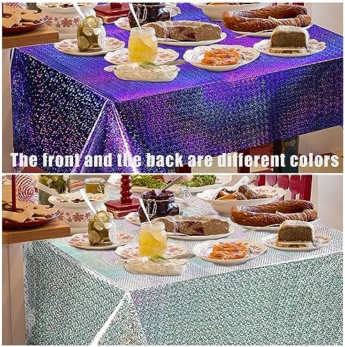 BOMSI Iridescent Laser Table Cover Purple 4PCS