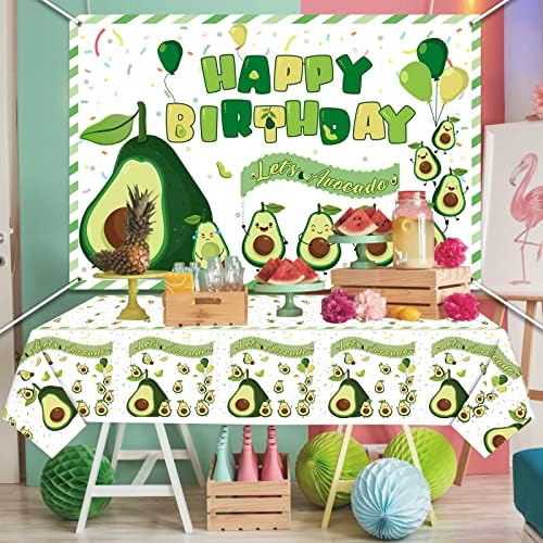 Fruit Avocado Backdrop and Tablecloth Set for Birthday Parties