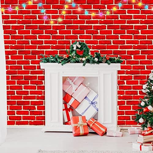 8 Pcs Red Brick Tablecloths 51x108in Brick Wall Backdrop Decorations