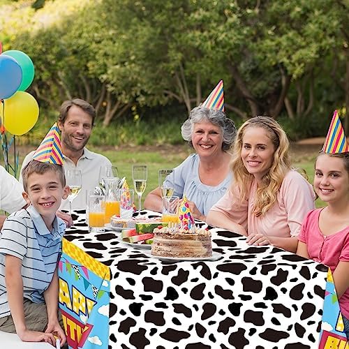 3 Piece Cow Theme Birthday Tablecloth Set