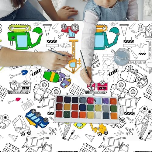 Gosknor Construction Coloring Table Cloth 102x55in