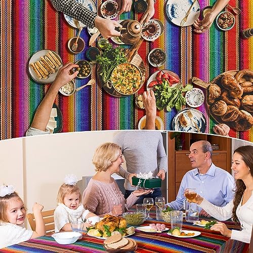 Buryeah 12 Pcs Mexican Fiesta Tablecloths 54x108 Inch Waterproof Disposable Party Covers