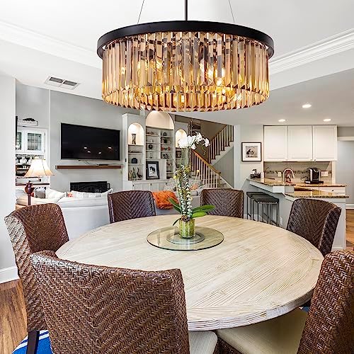 Wellmet 6 Light Crystal Chandelier for Dining Room
