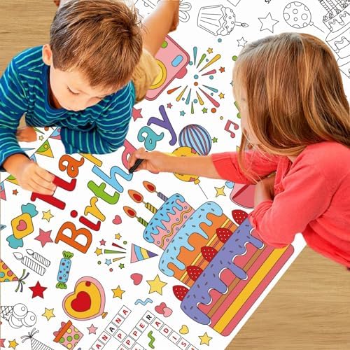 30x72 Inches Happy Birthday Giant Coloring Poster Tablecloth