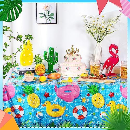 Thyle 6 Pcs Pool Party Tablecloth for Summer Beach