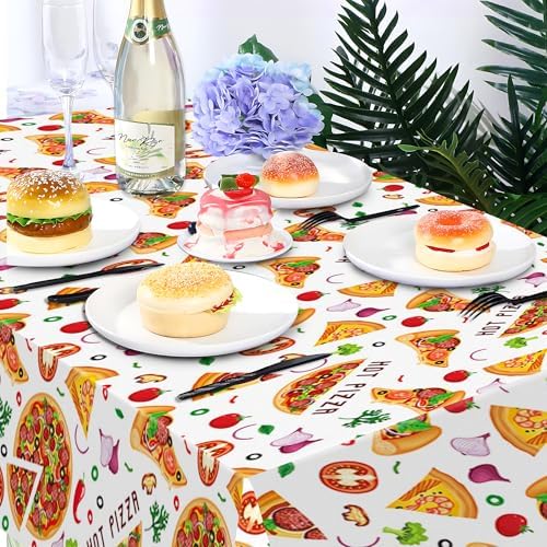 2Pcs Pizza Themed Tablecloths for Party Decoration