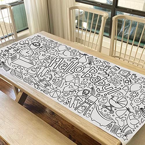Hello Baby Coloring Tablecloth - 30x72 Inch
