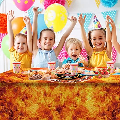 Fireman Theme Table Cover for Birthday Parties