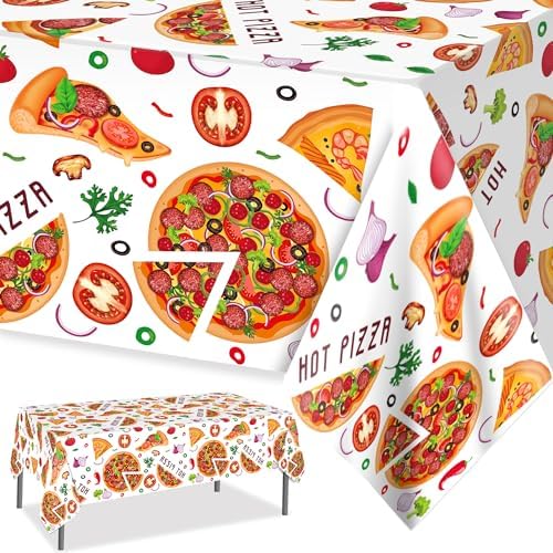 PHOGARY Pizza Tablecloth Plastic Party Decor