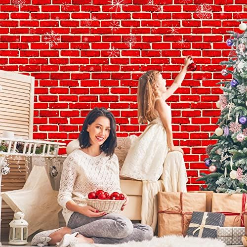 8 Pcs Red Brick Tablecloths 51x108in Brick Wall Backdrop Decorations