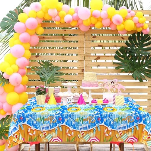 3 Piece Pool Party Plastic Tablecloths 54x108 Inch