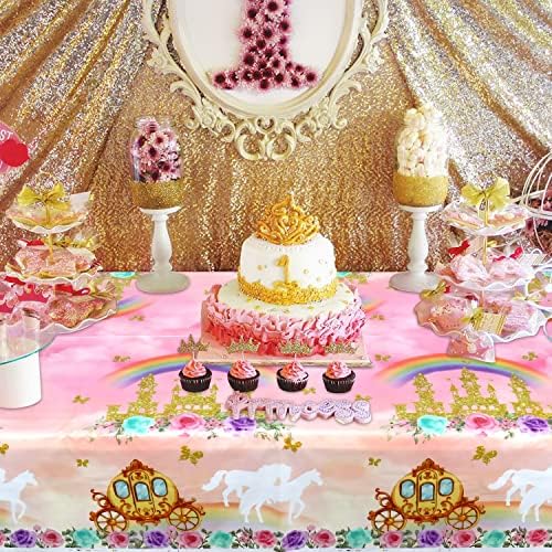 4 Piece Princess Birthday Tablecloths Decorations for Parties
