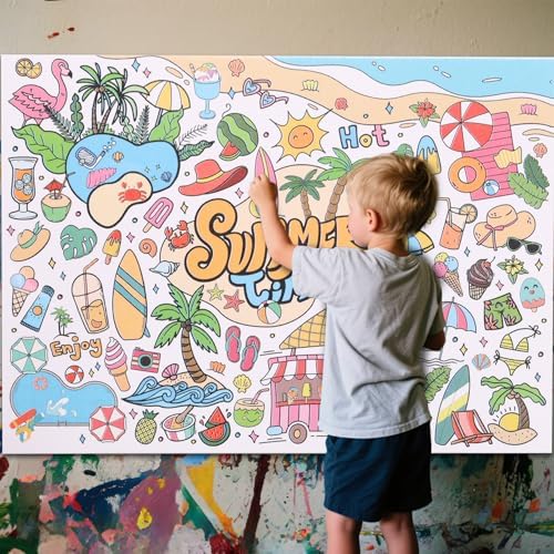 Hawaiian Coloring Poster for Kids and Adults