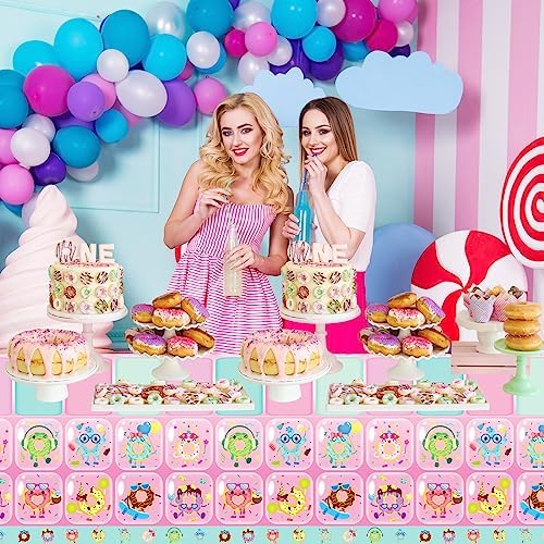PHOGARY 3-Pack Donut Tablecloths for Kids Parties