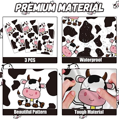 3 Pcs Cow Print Tablecloth for Farmhouse Birthday Party
