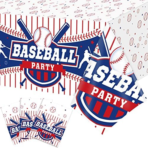 Newwiee 3 Pcs Baseball Party Table Cover