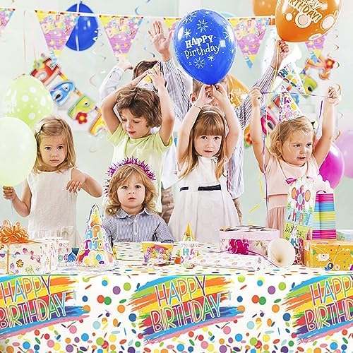 Happy Birthday Tablecloth - 1PC Rectangle Kids Party Decor