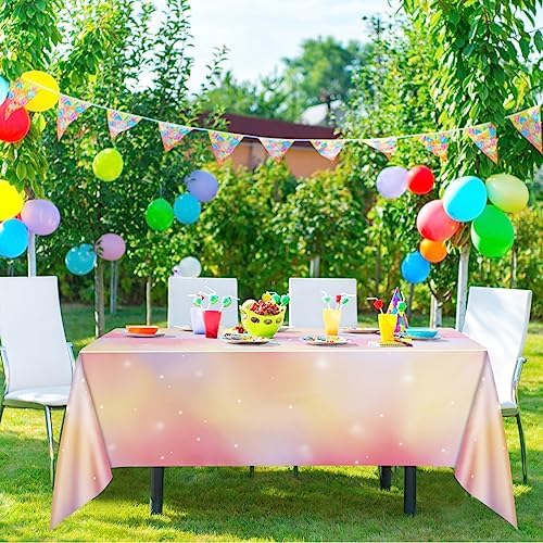 Geanlian Rainbow Tablecloth 2 PCS Decor for Birthday Party