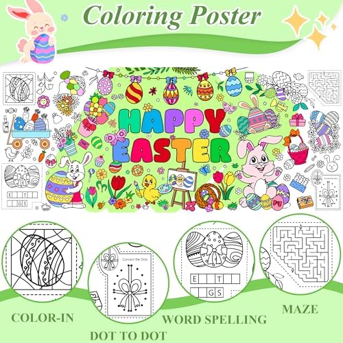 Easter Giant Coloring Poster 30x72 Inches