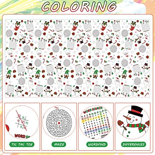FunnyPars Christmas Activity Tablecloth 54x108 Inch