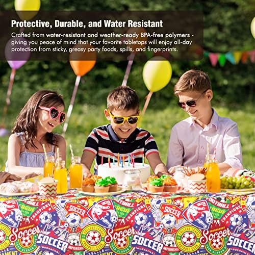 Soccer Football Tablecloth for Birthday and Baby Shower Parties