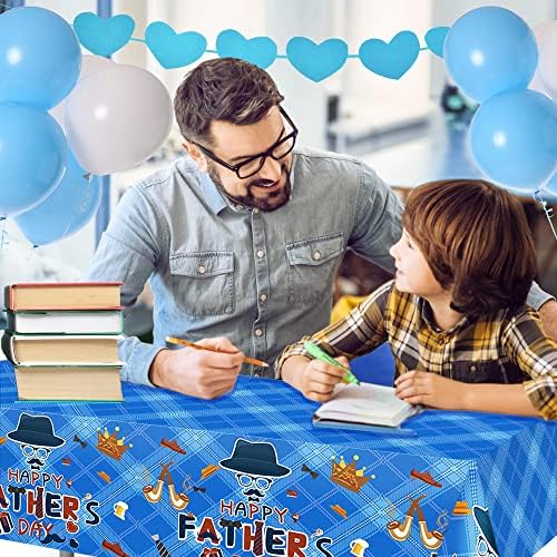 2 Pack Blue Fathers Day Tablecloths with Dad Designs