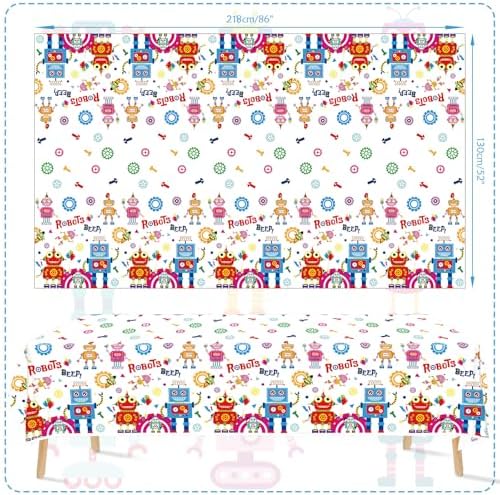 Robot Birthday Party Tablecloth Set 3 Pieces