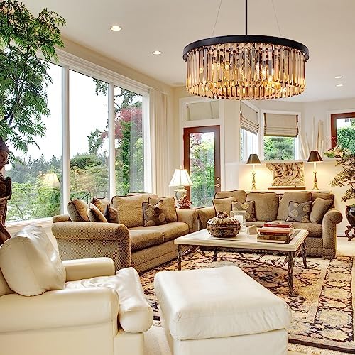 Wellmet 6 Light Crystal Chandelier for Dining Room