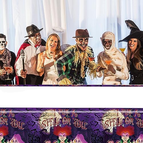 Omto 2pcs Hocus Pocus Tablecloth for Birthday Party