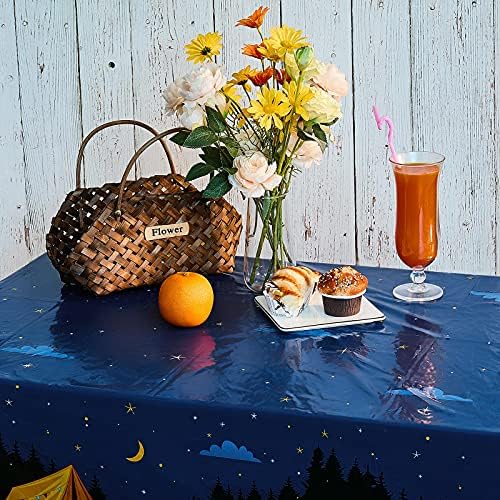 Breling 2 Piece Campfire Table Cover for Picnic and Birthday Parties